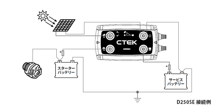 走行充電器 CTEK（鉛・リチウム電池対応）12V 20A IP65 / D250SE【本店 